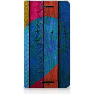 Nokia 2.1 2018 Book Wallet Case Wood Heart - Cadeau voor je Vriend