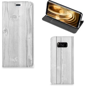 Samsung Galaxy S8 Book Wallet Case White Wood