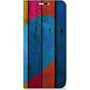 Samsung Galaxy A23 Book Wallet Case Wood Heart - Cadeau voor je Vriend