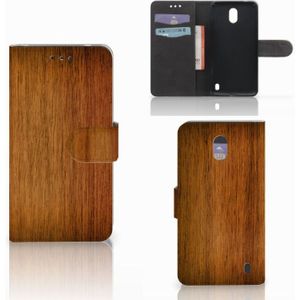 Nokia 2 Book Style Case Donker Hout