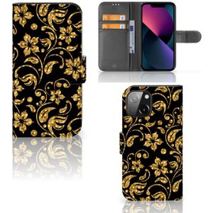 iPhone 13 Mini Hoesje Gouden Bloemen