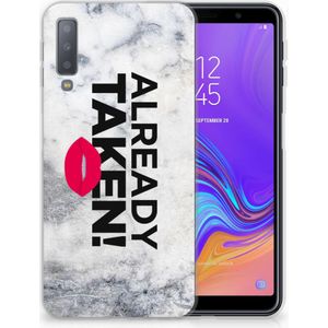 Samsung Galaxy A7 (2018) Siliconen hoesje met naam Already Taken White
