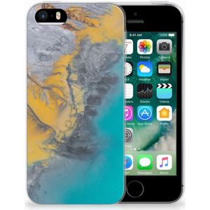 Apple iPhone SE | 5S TPU Siliconen Hoesje Marble Blue Gold