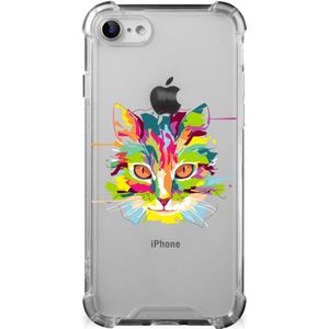 iPhone SE 2022/2020 | iPhone 8/7 Stevig Bumper Hoesje Cat Color