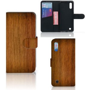 Samsung Galaxy M10 Book Style Case Donker Hout