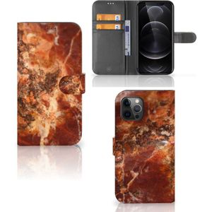Apple iPhone 12 Pro Max Bookcase Marmer Bruin