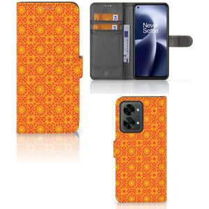 OnePlus Nord 2T Telefoon Hoesje Batik Oranje
