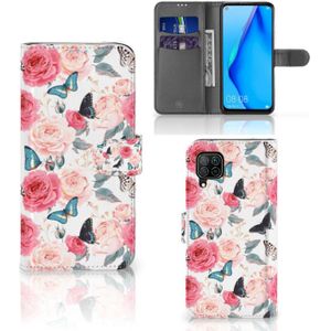 Huawei P40 Lite Hoesje Butterfly Roses