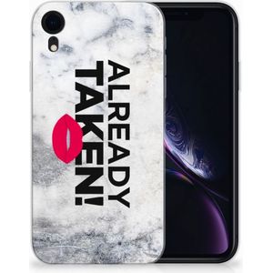 Apple iPhone Xr Siliconen hoesje met naam Already Taken White