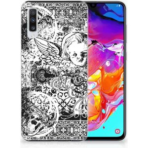 Silicone Back Case Samsung Galaxy A70 Skulls Angel