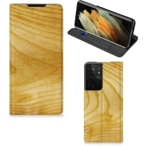 Samsung Galaxy S21 Ultra Book Wallet Case Licht Hout