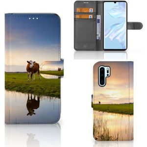 Huawei P30 Pro Telefoonhoesje met Pasjes Koe