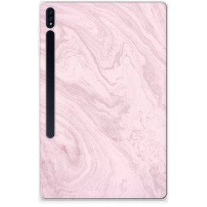 Samsung Galaxy Tab S7 Plus | S8 Plus Tablet Back Cover Marble Pink - Origineel Cadeau Vriendin