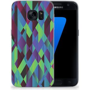 Samsung Galaxy S7 TPU Hoesje Abstract Green Blue