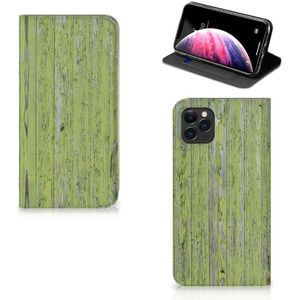 Apple iPhone 11 Pro Max Book Wallet Case Green Wood