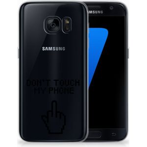Samsung Galaxy S7 Silicone-hoesje Finger Don't Touch My Phone
