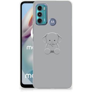 Motorola Moto G60 Telefoonhoesje met Naam Grijs Baby Olifant