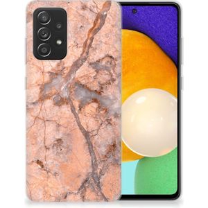 Samsung Galaxy A52 (5G/4G) TPU Siliconen Hoesje Marmer Oranje