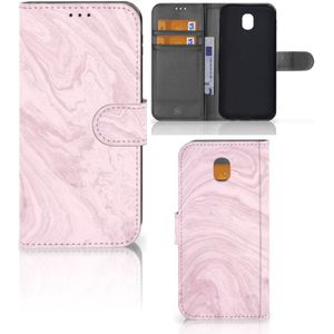 Samsung Galaxy J5 2017 Bookcase Marble Pink - Origineel Cadeau Vriendin