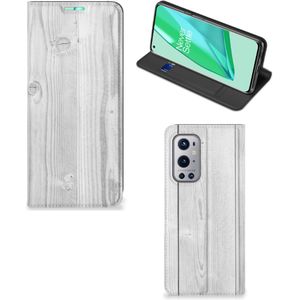 OnePlus 9 Pro Book Wallet Case White Wood