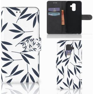 Samsung Galaxy A6 Plus 2018 Hoesje Leaves Blue