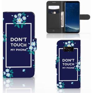 Samsung Galaxy S8 Portemonnee Hoesje Flowers Blue DTMP