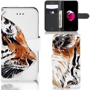 Hoesje iPhone 7 | 8 | SE (2020) | SE (2022) Watercolor Tiger