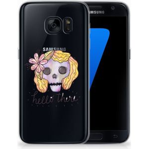 Silicone Back Case Samsung Galaxy S7 Boho Skull