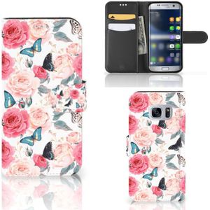 Samsung Galaxy S7 Hoesje Butterfly Roses