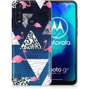 Motorola Moto G8 Power Lite TPU Hoesje Flamingo Triangle