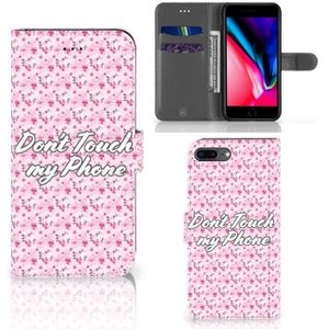 Apple iPhone 7 Plus | 8 Plus Portemonnee Hoesje Flowers Pink DTMP