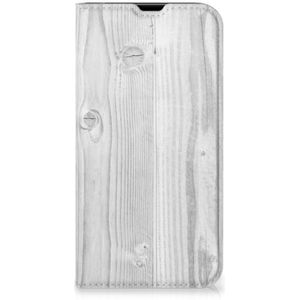 iPhone 13 Pro Book Wallet Case White Wood