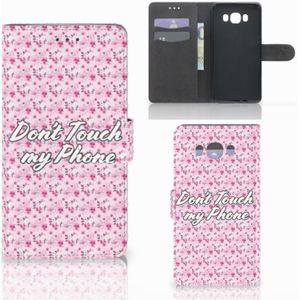 Samsung Galaxy J7 2016 Portemonnee Hoesje Flowers Pink DTMP