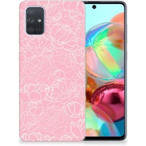 Samsung Galaxy A71 TPU Case White Flowers