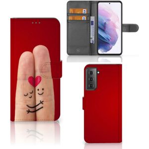 Samsung Galaxy S21 Plus Wallet Case met Pasjes Liefde - Origineel Romantisch Cadeau