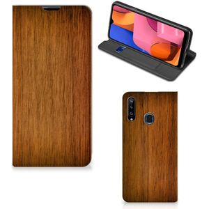 Samsung Galaxy A20s Book Wallet Case Donker Hout