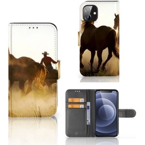 Apple iPhone 12 Mini Telefoonhoesje met Pasjes Design Cowboy