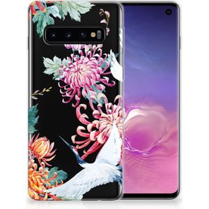 Samsung Galaxy S10 TPU Hoesje Bird Flowers