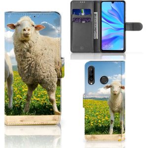 Huawei P30 Lite (2020) Telefoonhoesje met Pasjes Schaap en Lammetje