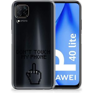 Huawei P40 Lite Silicone-hoesje Finger Don't Touch My Phone