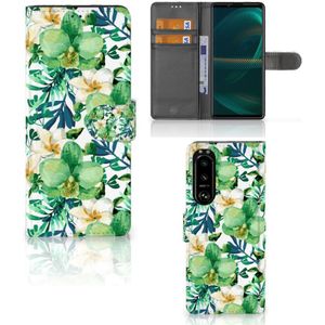 Sony Xperia 5III Hoesje Orchidee Groen