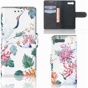 Sony Xperia X Compact Telefoonhoesje met Pasjes Bird Flowers