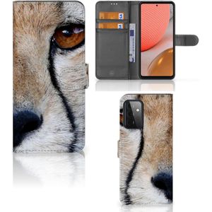 Samsung Galaxy A72 Telefoonhoesje met Pasjes Cheetah