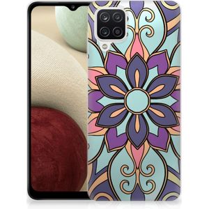 Samsung Galaxy A12 TPU Case Purple Flower