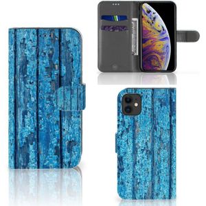 Apple iPhone 11 Book Style Case Wood Blue