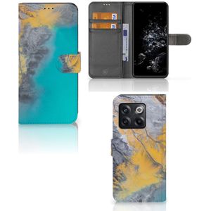 OnePlus 10T Bookcase Marble Blue Gold