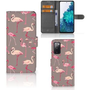 Samsung Galaxy S20 FE Telefoonhoesje met Pasjes Flamingo