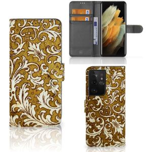 Wallet Case Samsung Galaxy S21 Ultra Barok Goud