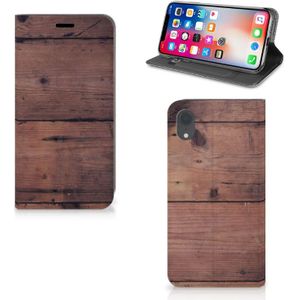 Apple iPhone Xr Book Wallet Case Old Wood