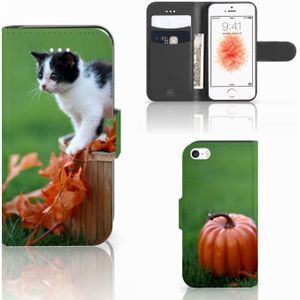 Apple iPhone 5 | 5s | SE Telefoonhoesje met Pasjes Kitten